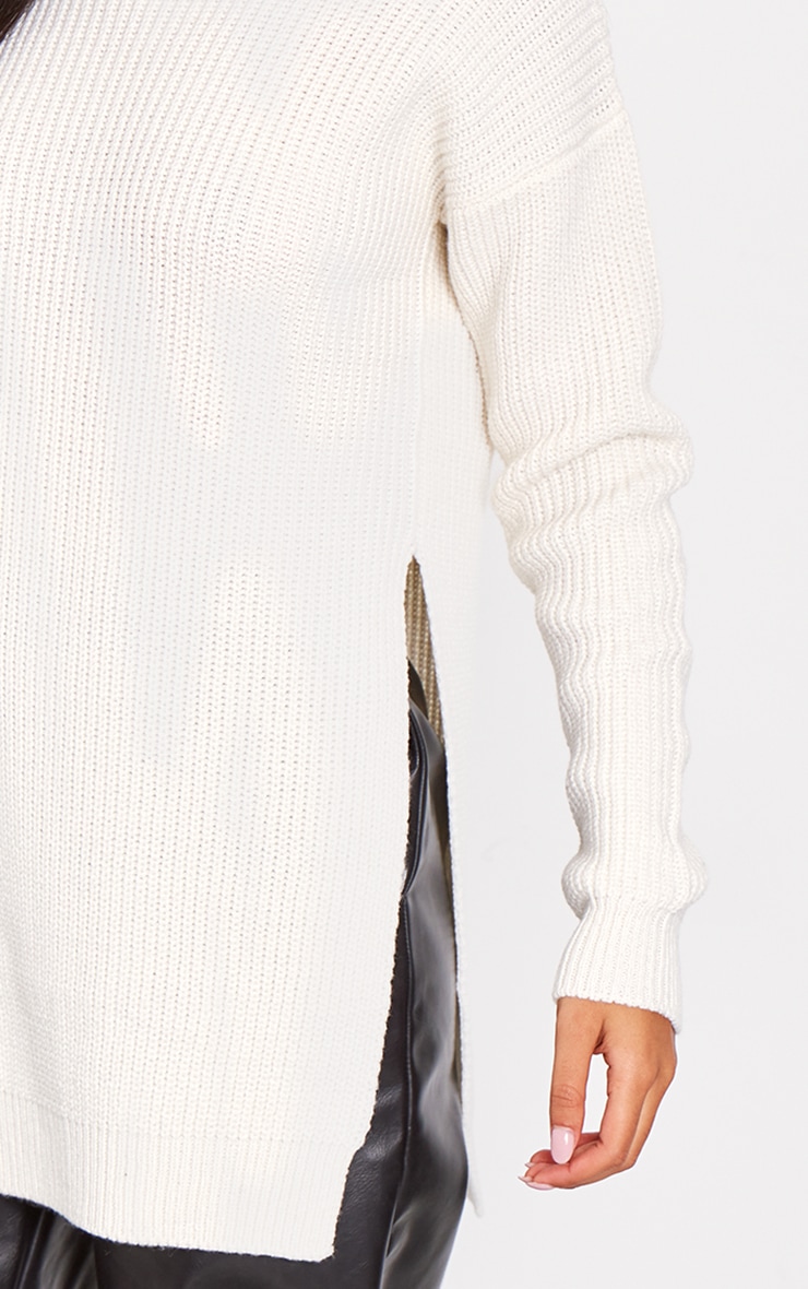 Tall Oatmeal Side Split Knit Jumper image 4