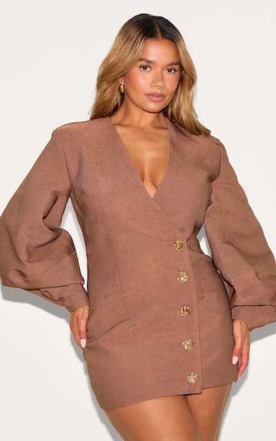 Shape Robe blazer de tailleur trapèze deluxe café au lait à manches cocon