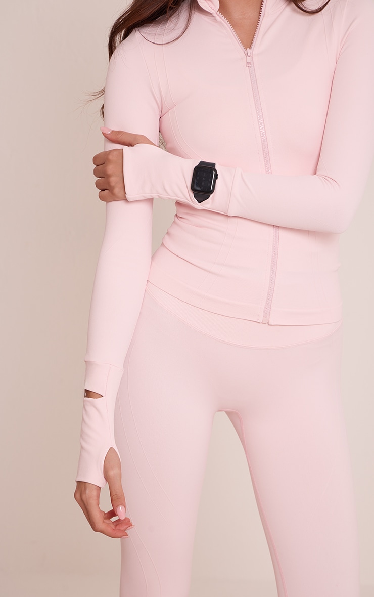 PLT Pink Seamless Seam Detail Gym Jacket image 4