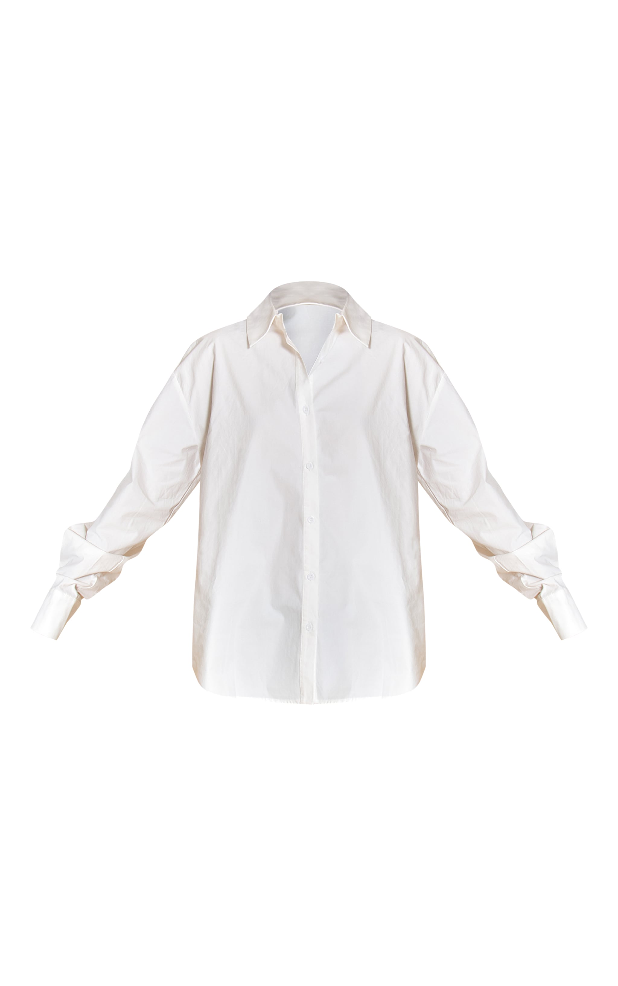 White Cotton Multi Button Cinched Shirt