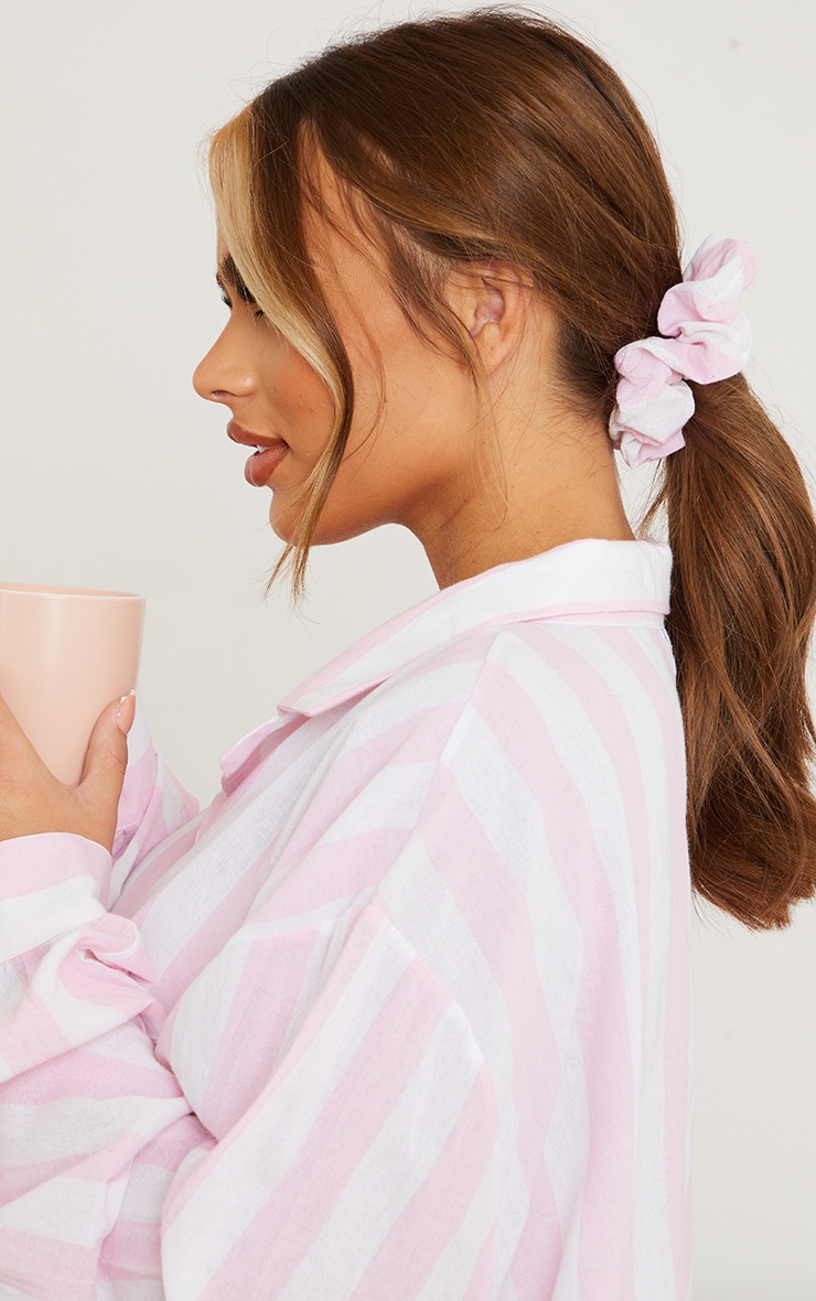 Maternity Pink Oversized Stripe Night Shirt  image 4