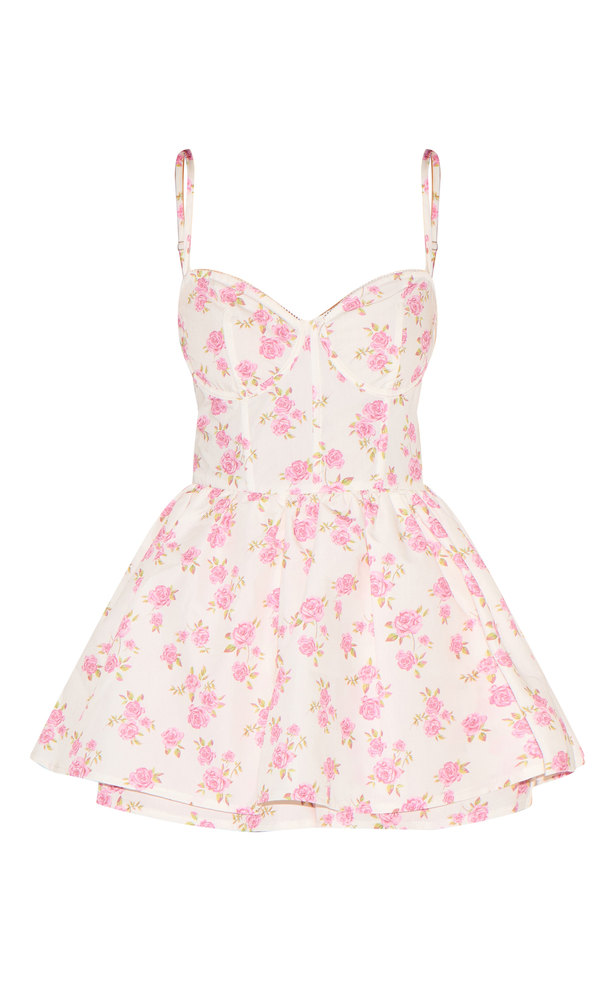 Combishort jupe-short fluide rose fleuri à détail corset image 5