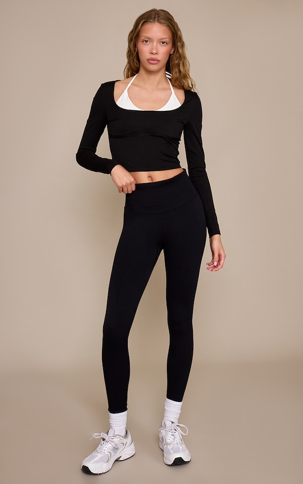 Black Seamless Scrunch Bum Gym Leggings