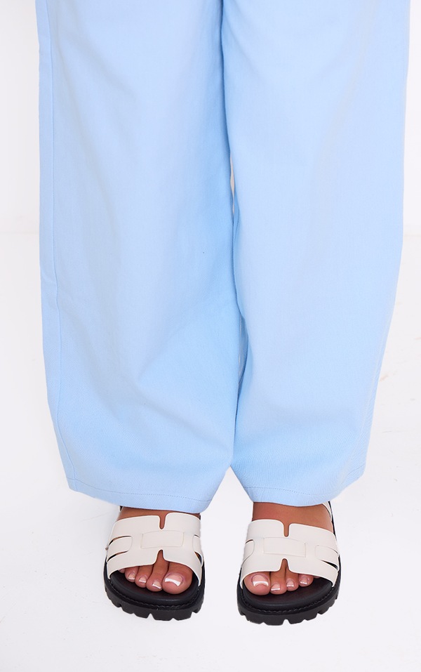 white chunky velcro sandals