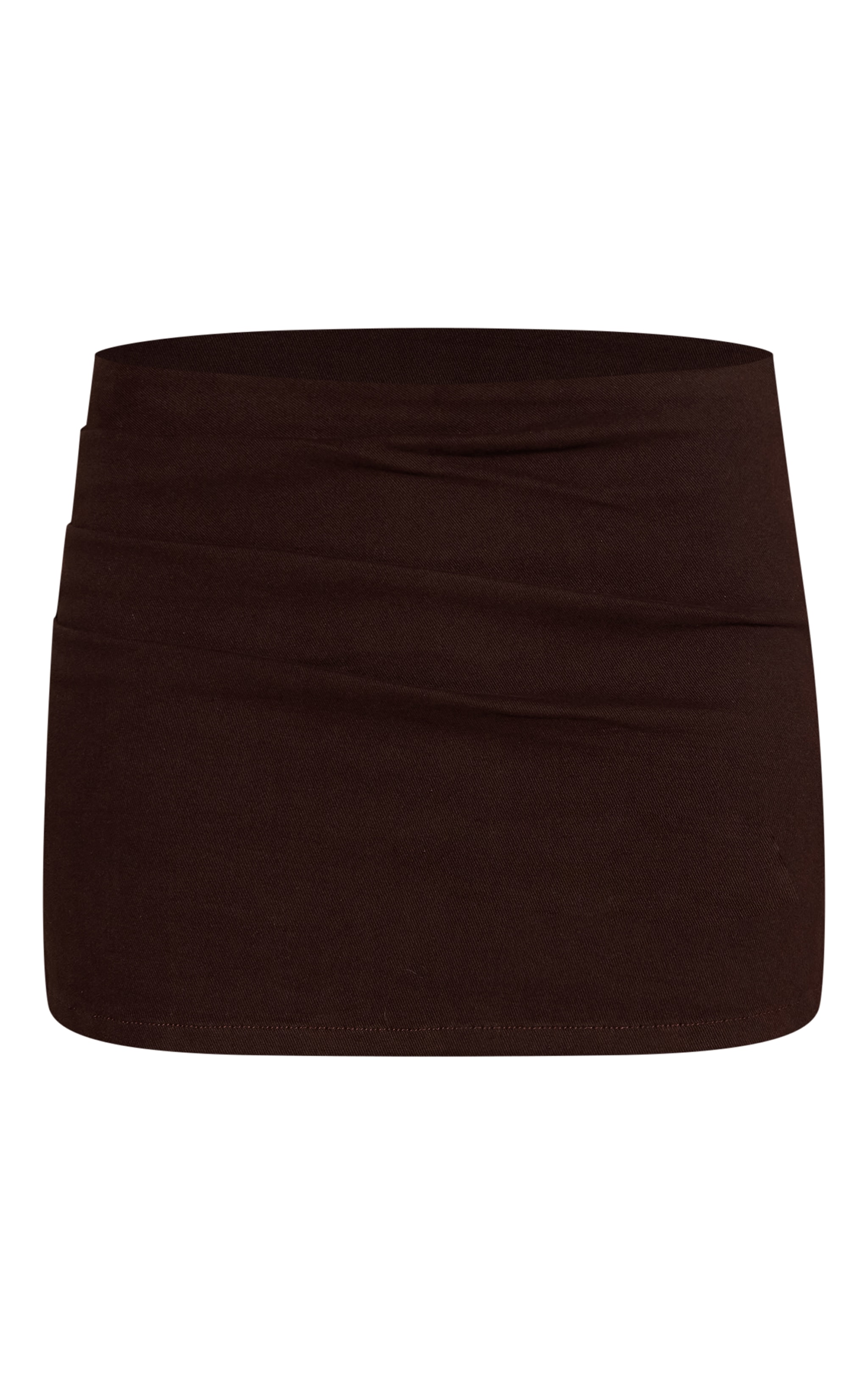 Chocolate Ruched Detail Denim Mini Skirt image 6