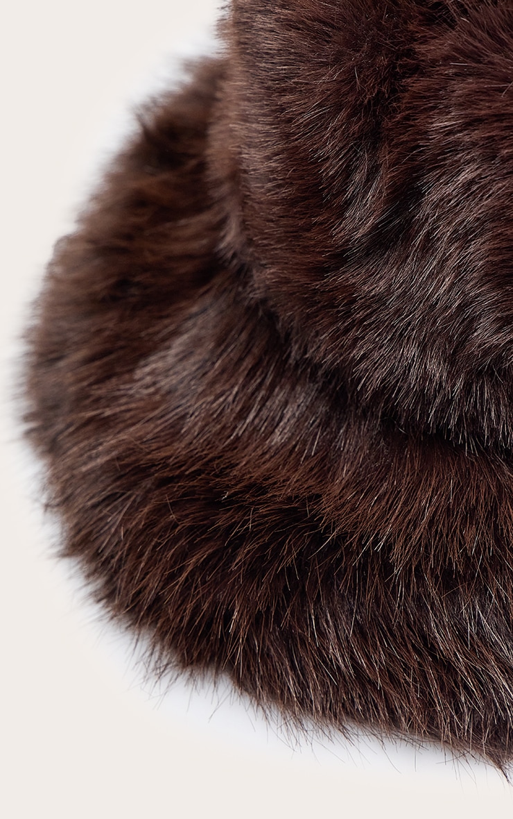 Brown Winter Faux Fur Hat