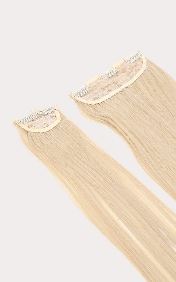 LullaBellz 22" 5 Piece Straight Clip In Hair Extensions Light Blonde image 7