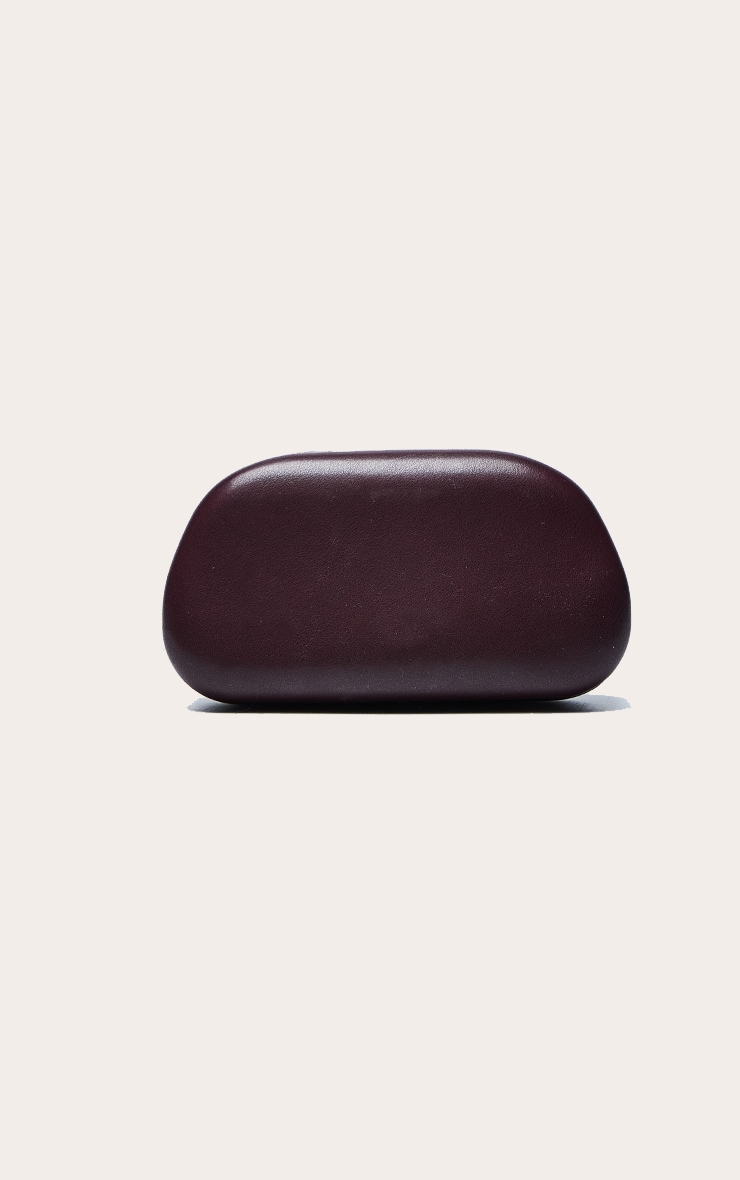 Plum PU Oval Handle Hard Clutch Bag image 5