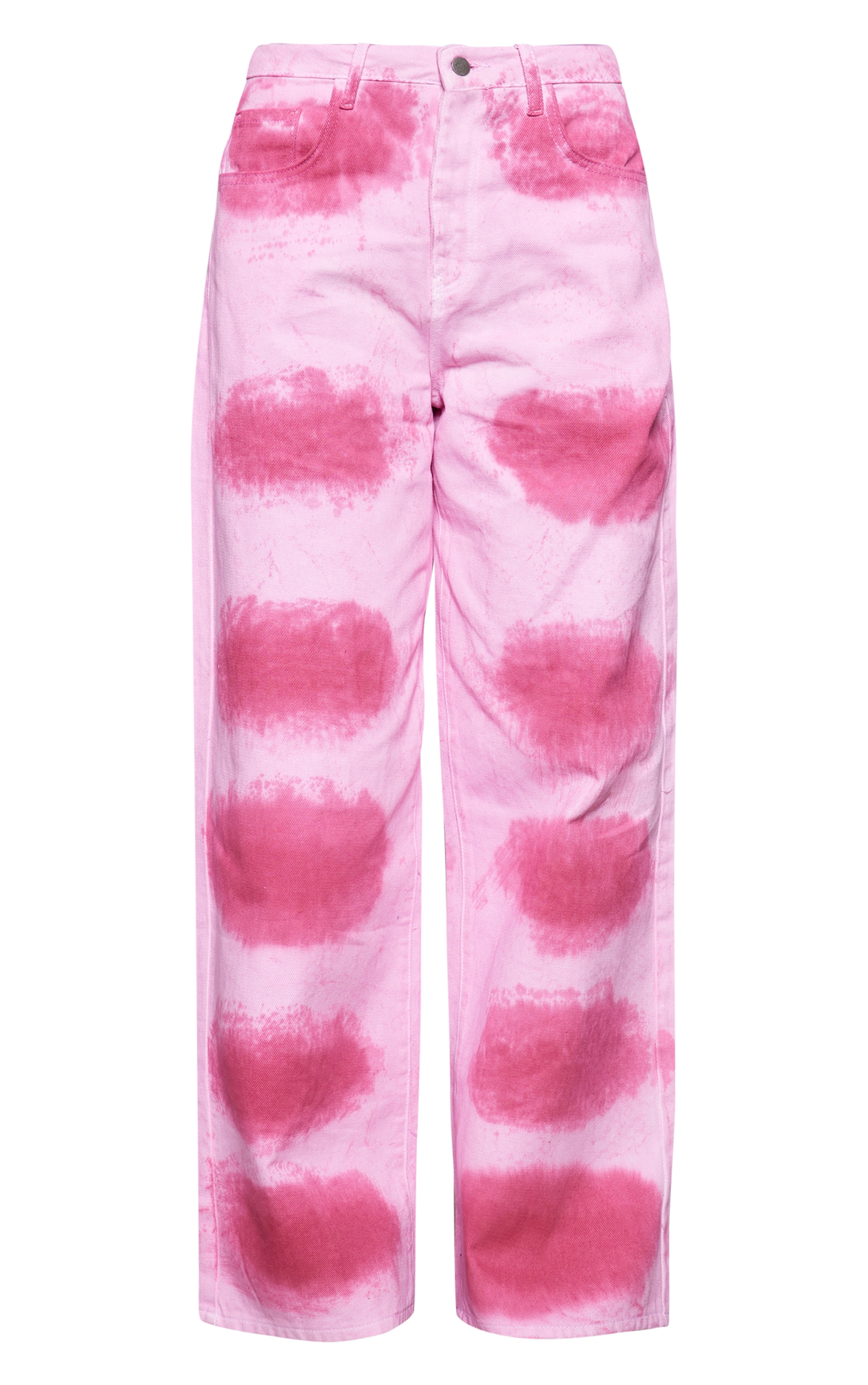 Pink Tie Dye Denim Wide Leg Jeans image 5