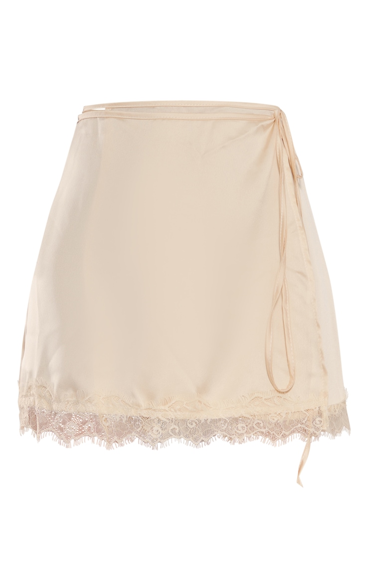 Stone Satin Lace Trim Wrap Skirt image 1