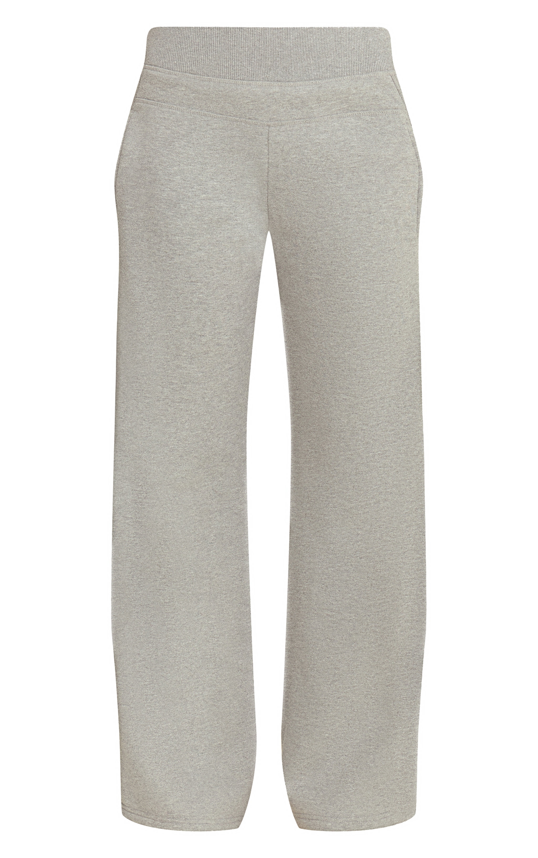 Grey Marl Rib Panel Wide Leg Sweatpants image 5