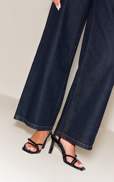 Black Patent Buckle Detail Strappy Sandal