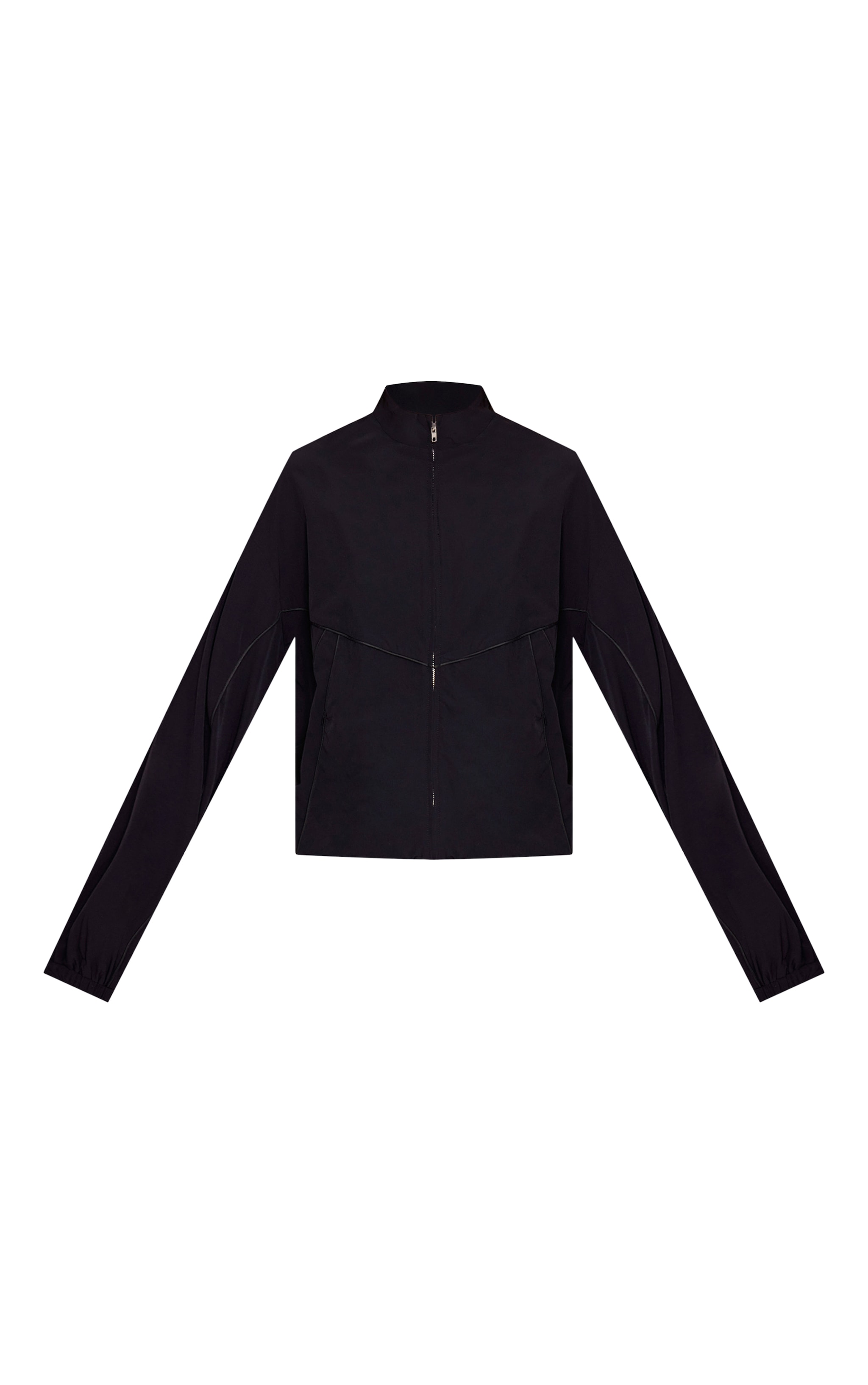 Black Shell Piping Track Jacket image 5