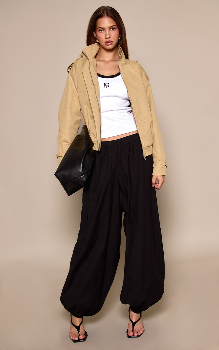 Black Linen Balloon Pants