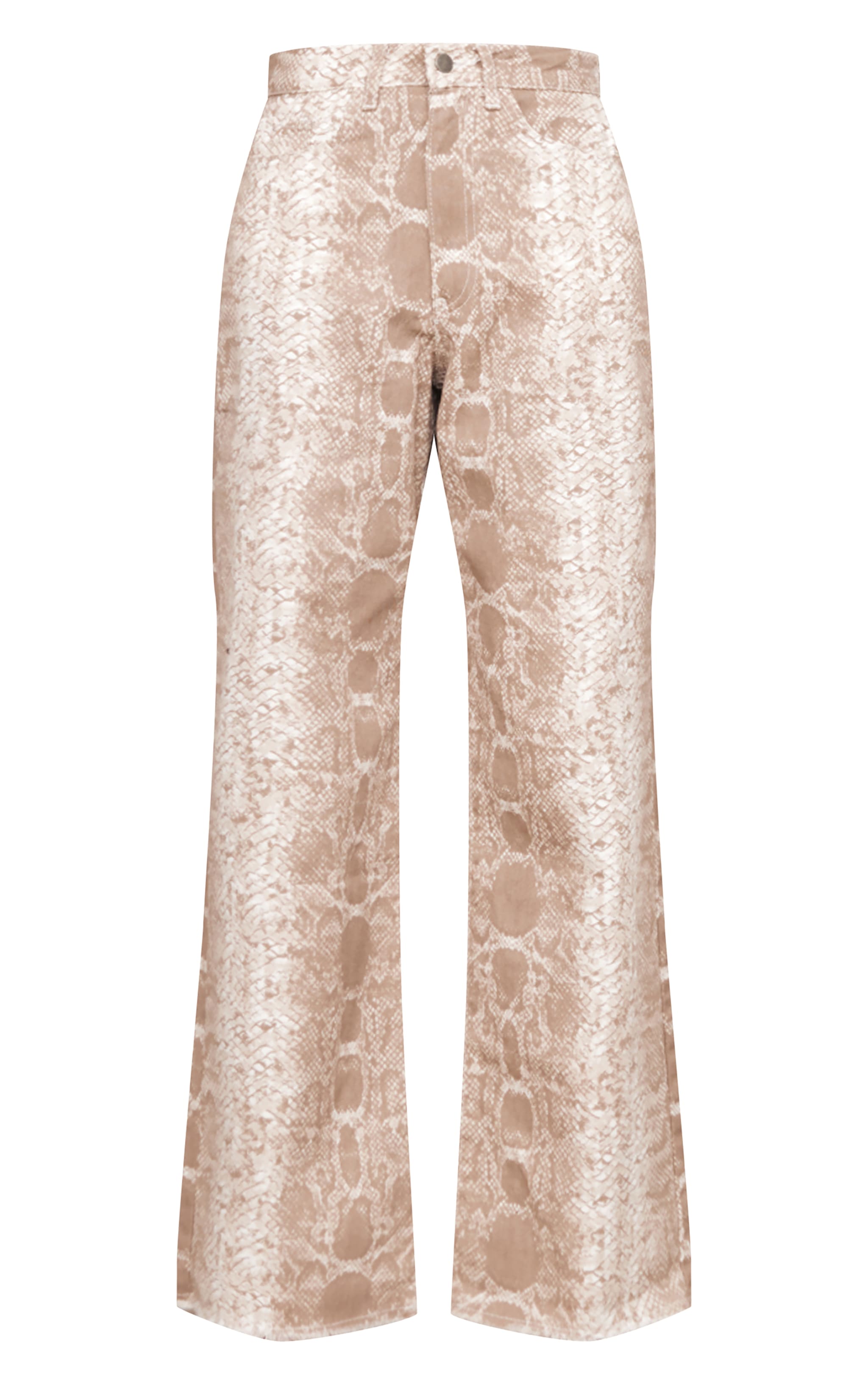 Light Brown Snake Print Wide Leg Jeans image 5