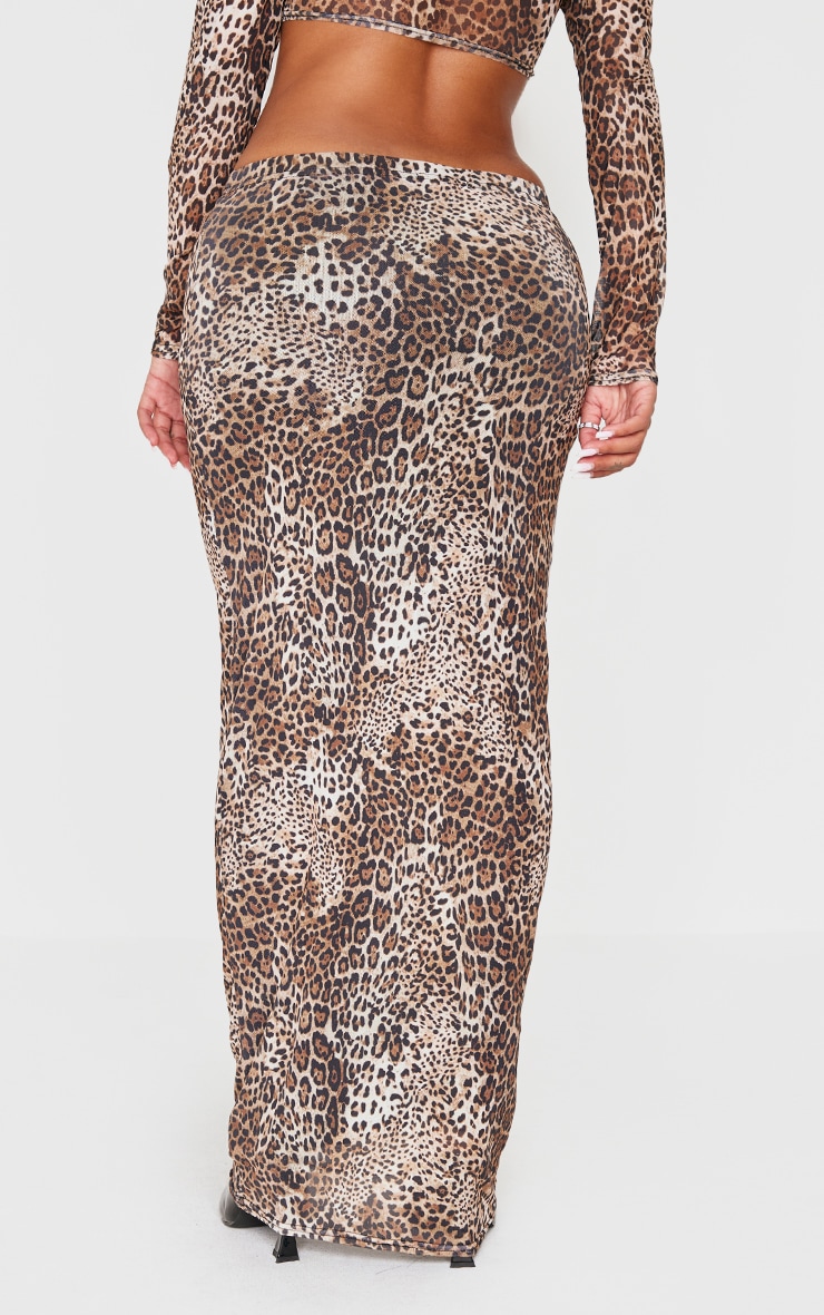 Shape Leopard Print Low Rise Maxi Skirt image 3