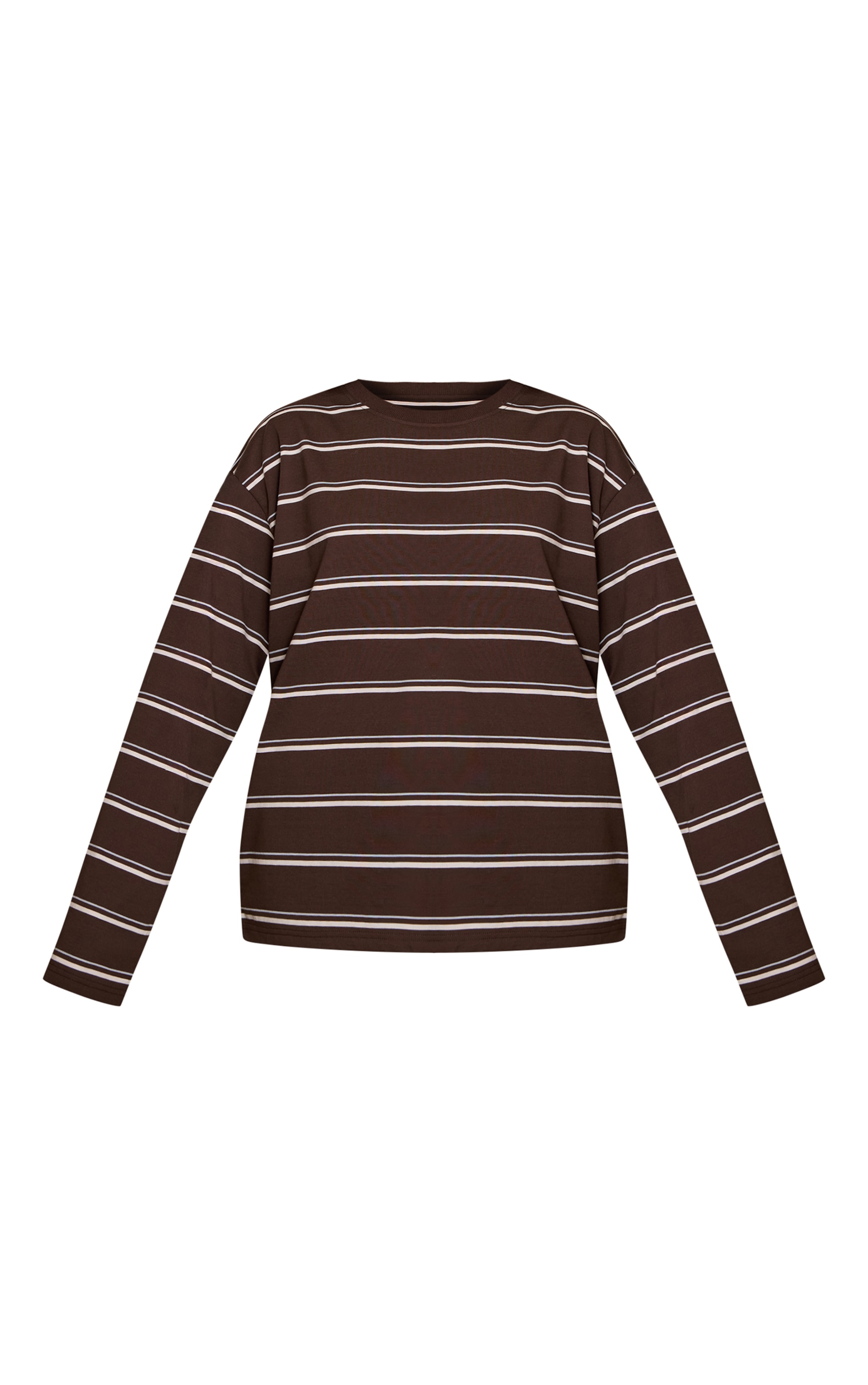 Dark Brown Striped Long Sleeved Top image 5