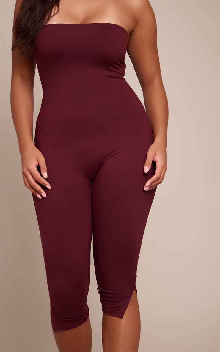 Shape Burgundy Sculpt Bandeau Capri Jumpsuit image 4