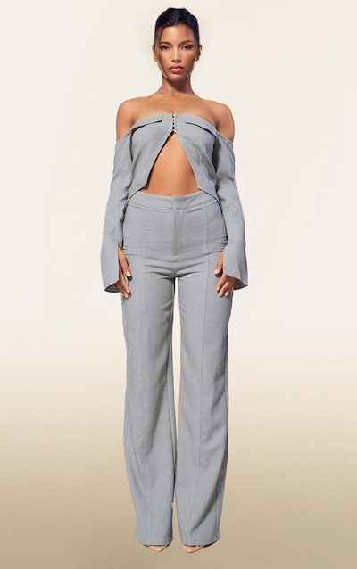 PLT Label Sage Green Contrast Stitch Tailored Pants