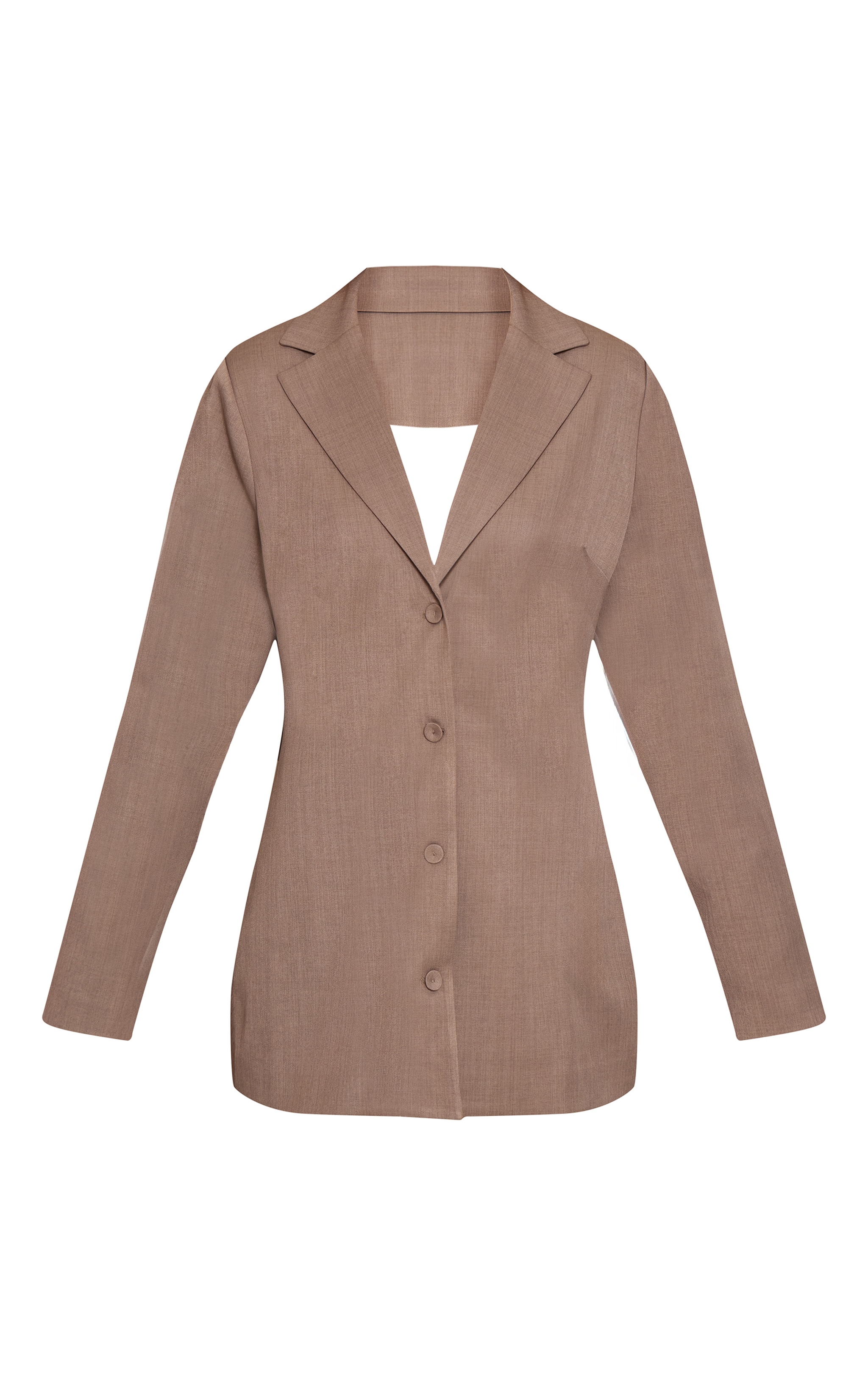 Grey Woven Cowl Open Back Blazer Dress image 5