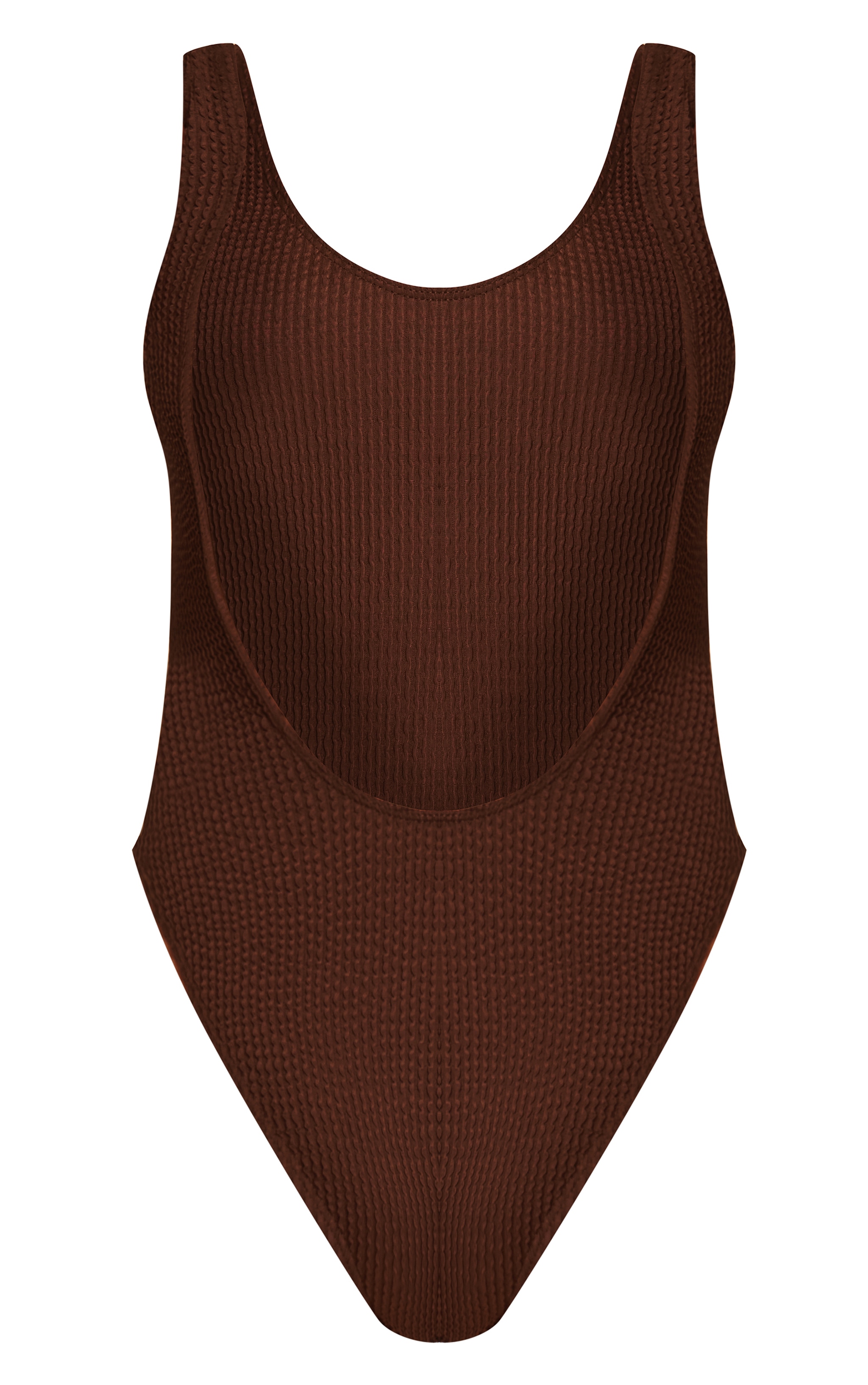 Brown Crinkle Scoop Back Swimsuit image 6
