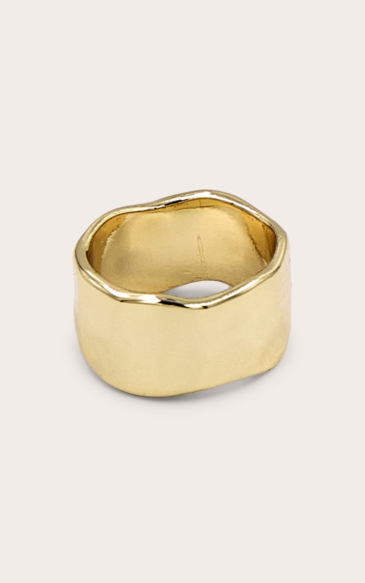 Gold Real Gold Plated Wave Chunky Ring image 2