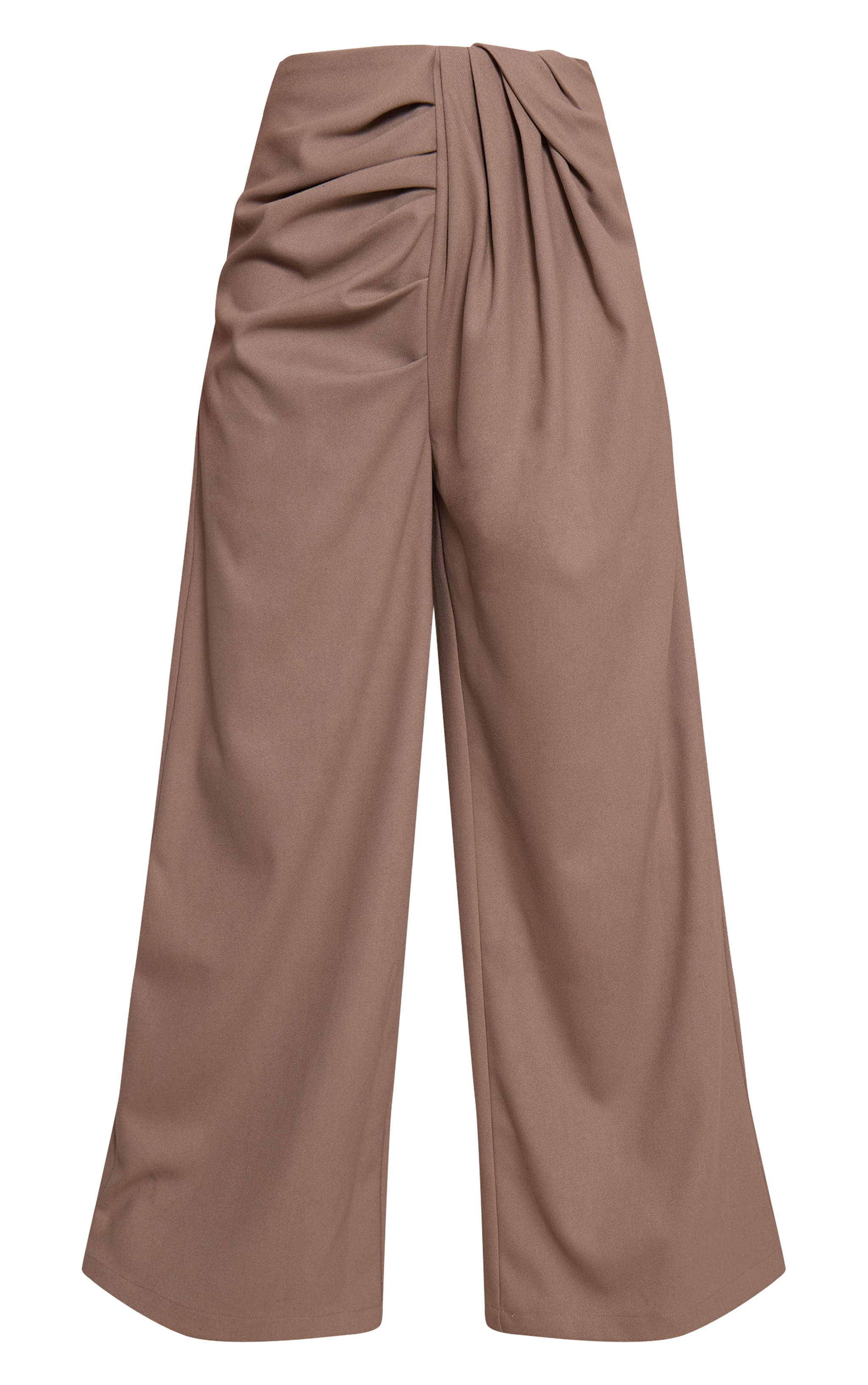 Pebble Brushed Tailored Woven Pleat Detail Wide Leg Pants image 5