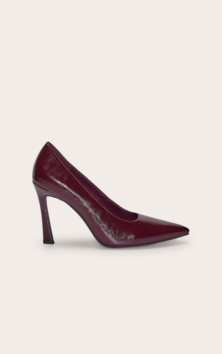 Burgundy Crinkle Court Shoe image 2