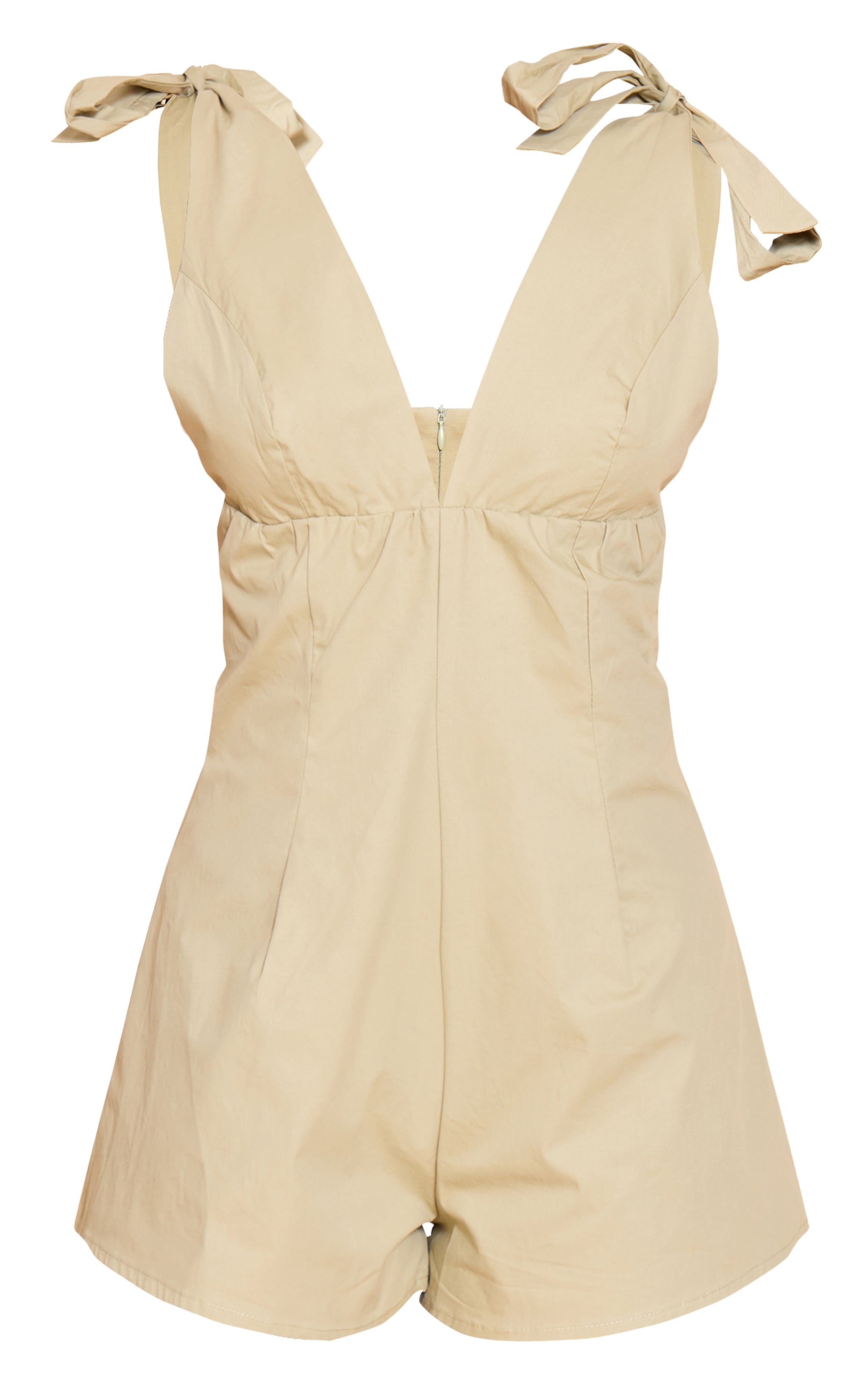 Sage Woven V Neck Bow Detail Playsuit image 5