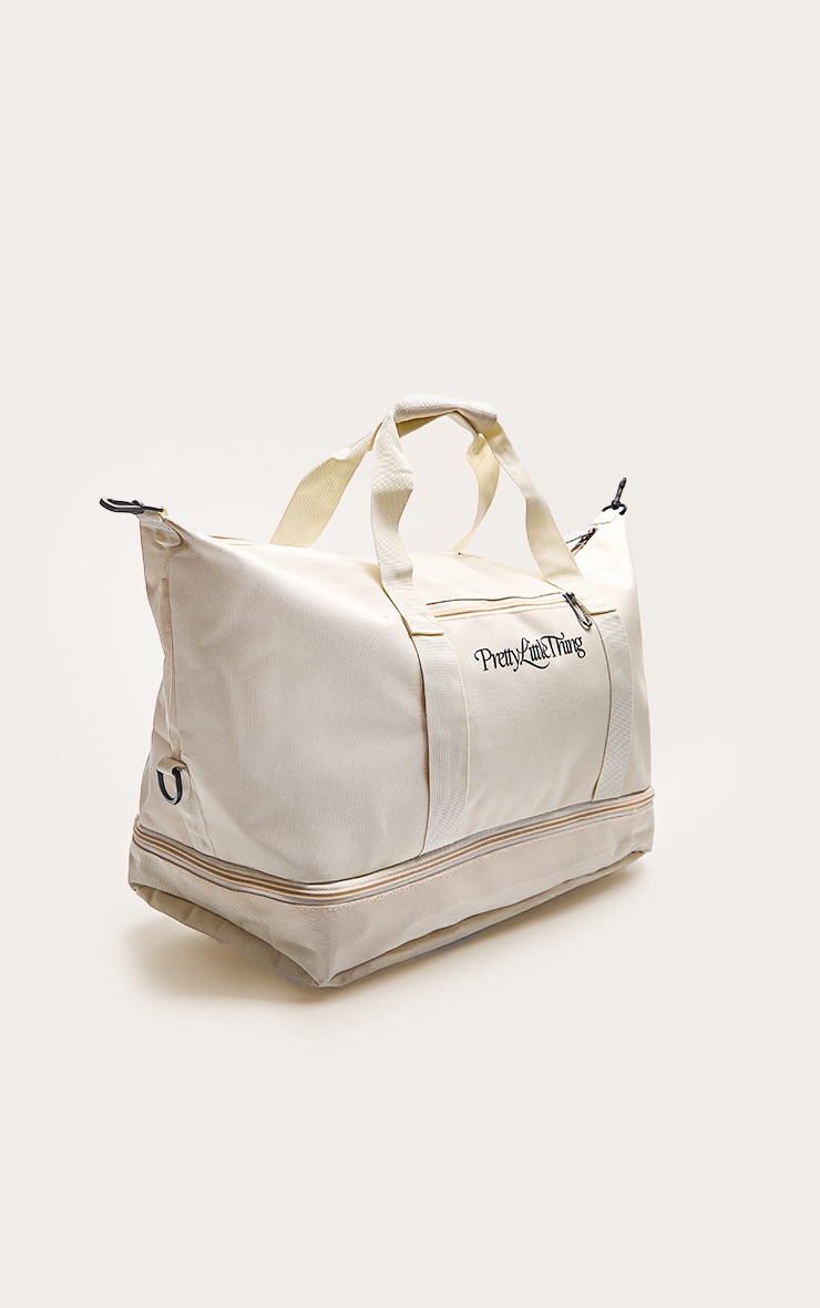 Cream PrettyLittleThing Travel Duffle Bag image 5