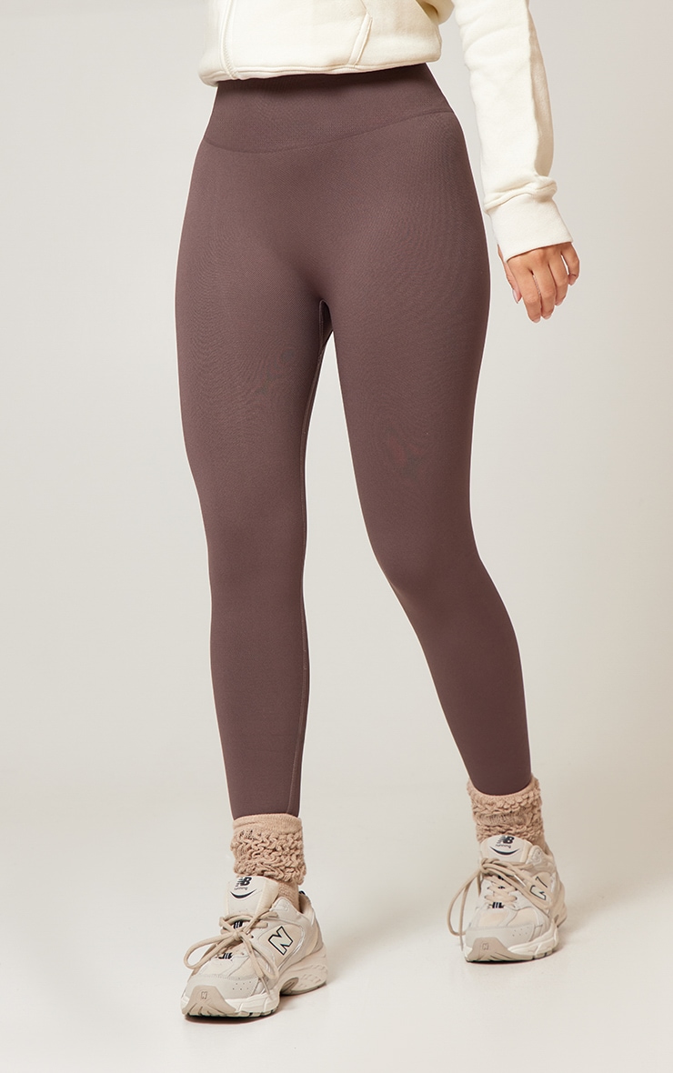 Chocolate Seamless High Waist Gym Leggings image 2