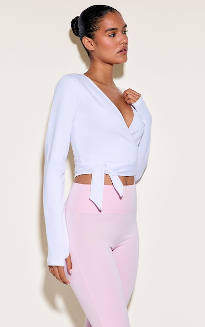 White Super Soft Wrap Top