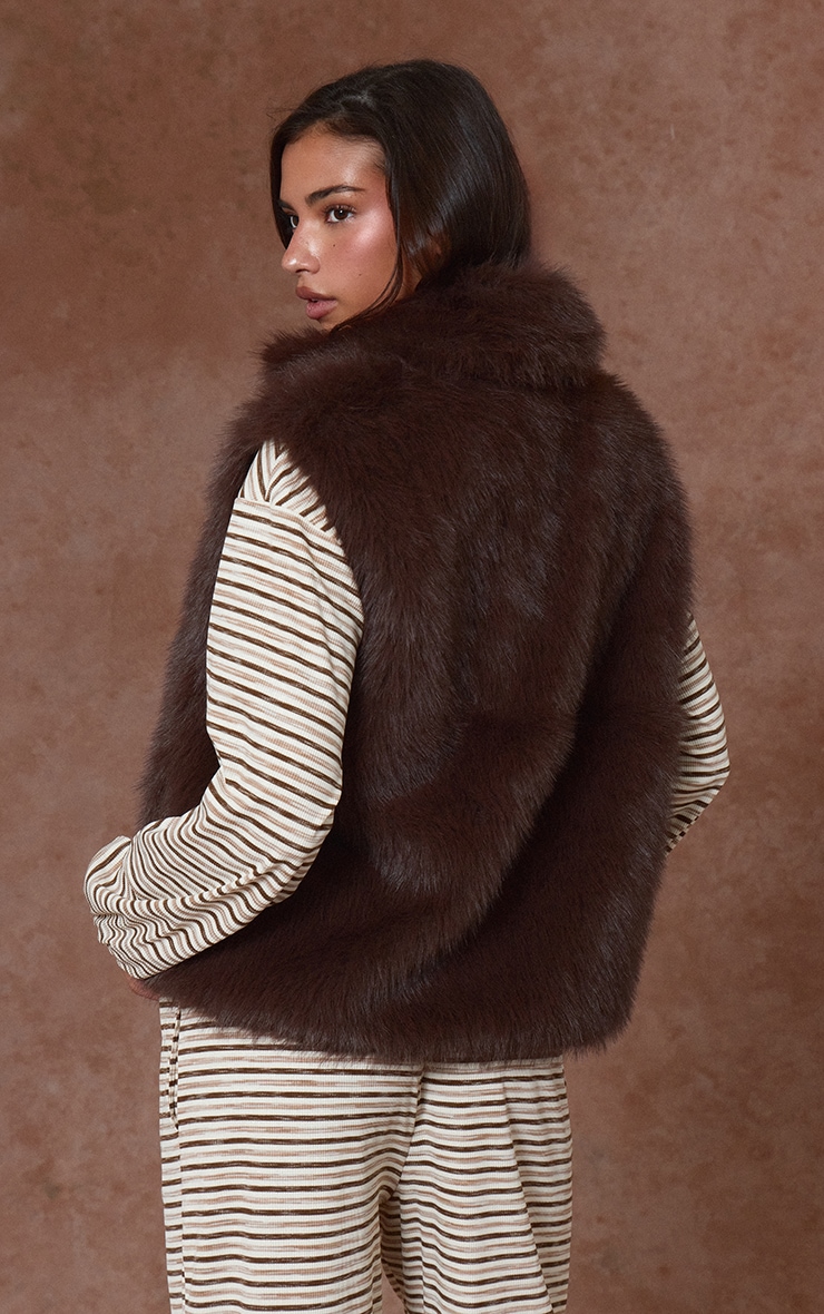 Chocolate Faux Fur Vest image 2