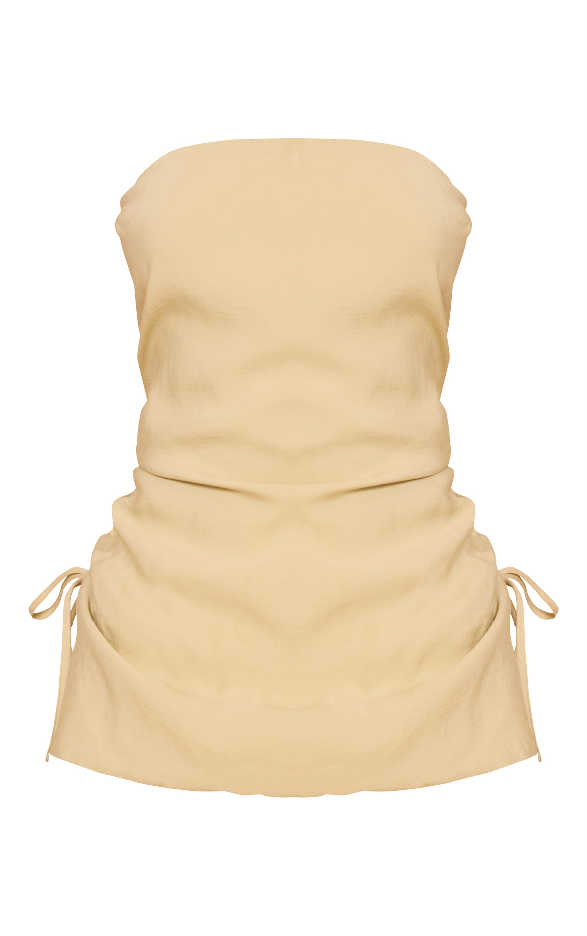 Sage Khaki Woven Ruched Bandeau Top image 5