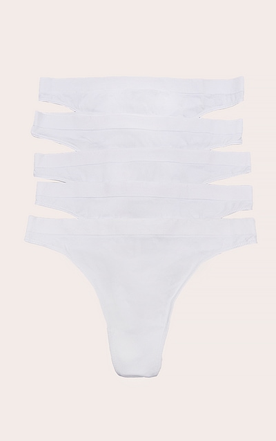 Lot de 5 strings blancs sans coutures