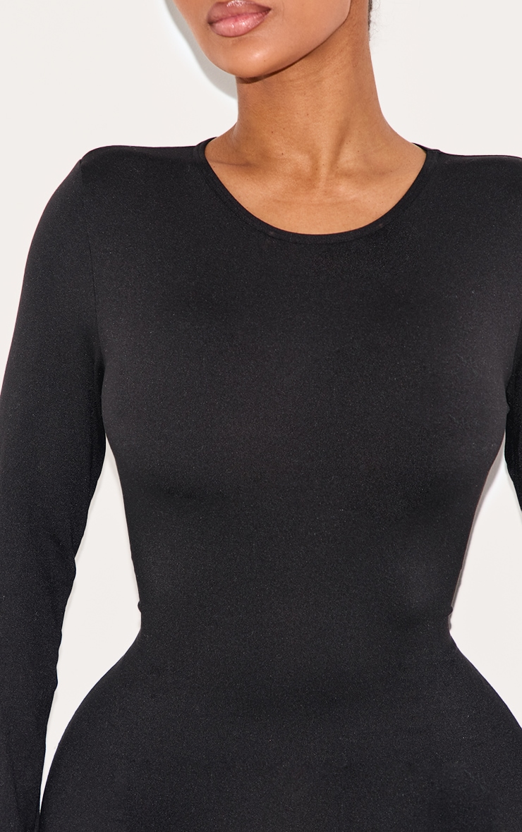 Shape Black Sculpted Long Sleeve Bodycon Dress image 4