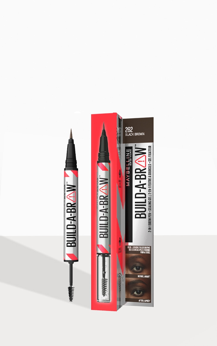 Maybelline Build-A-Brow 2 Easy Steps Eye Brow Pencil and Gel Black Brown image 1