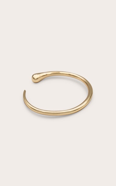 Gold Simple Smooth Curve Bangle