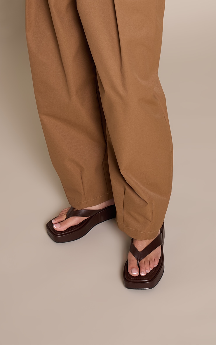 Chocolate Flatform Toe Thong Flatform Sandal image 1