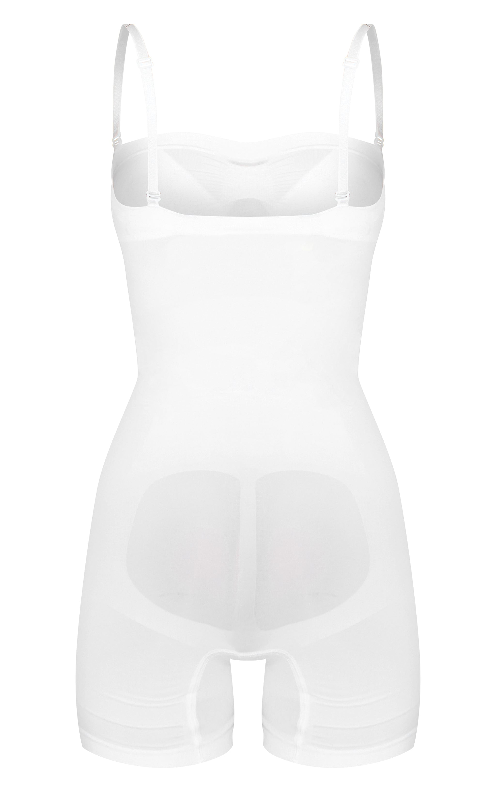 White Bandeau Removable Strap Shapewear Bodysuit image 6
