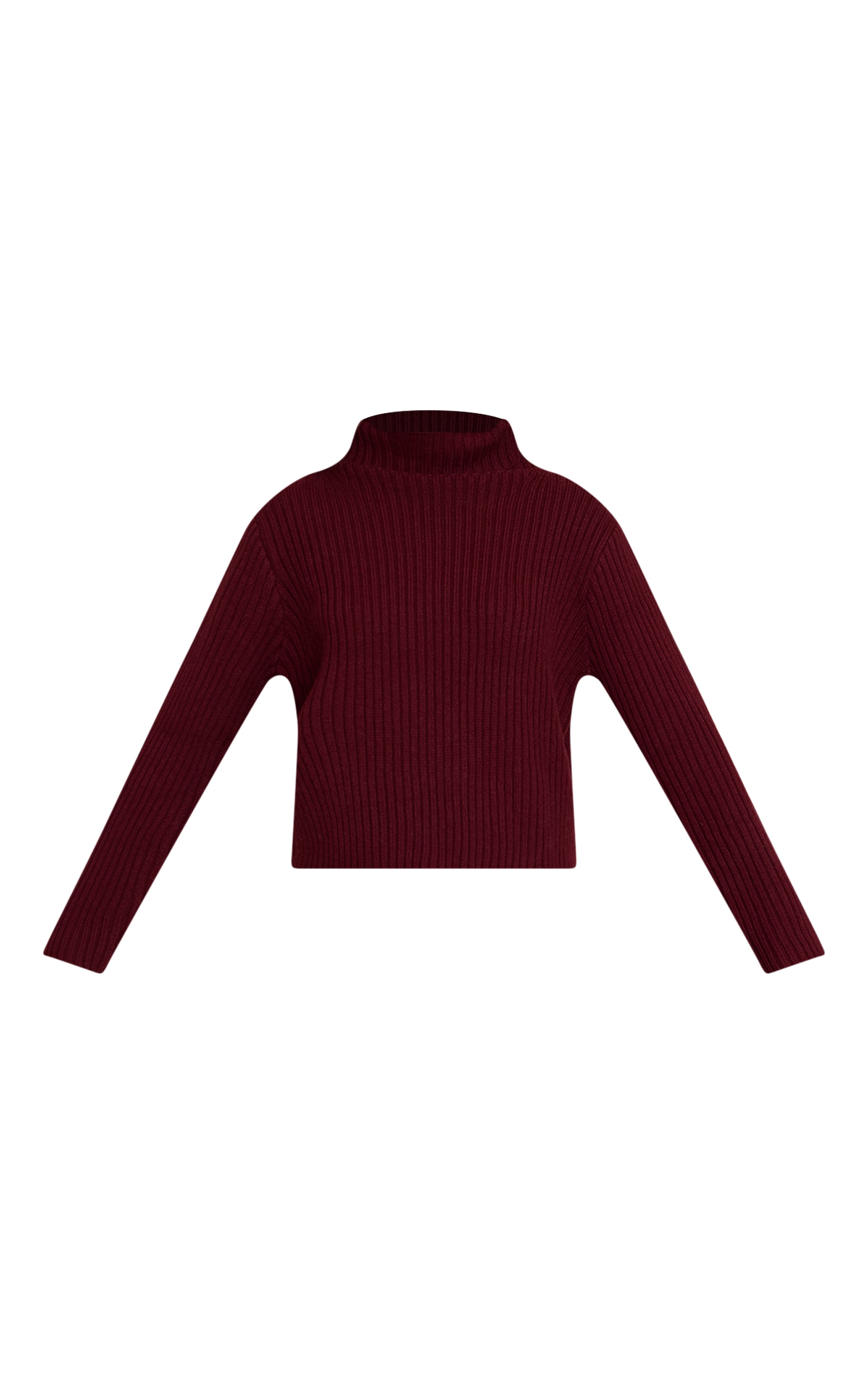 Dark Cherry Knitted Roll Neck Jumper  image 5