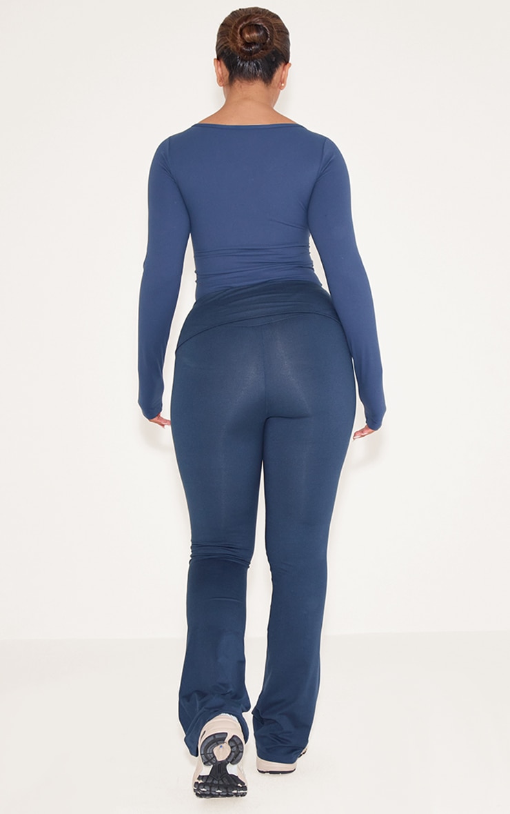 Shape NAVY Sculpted Fold over Waist Flare Pants image 3