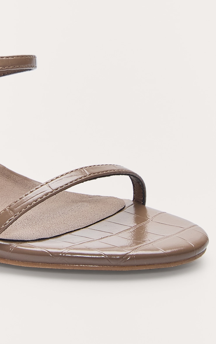 Mushroom Wide Fit Pu Round Toe Strappy Stiletto Heeled Mules image 4