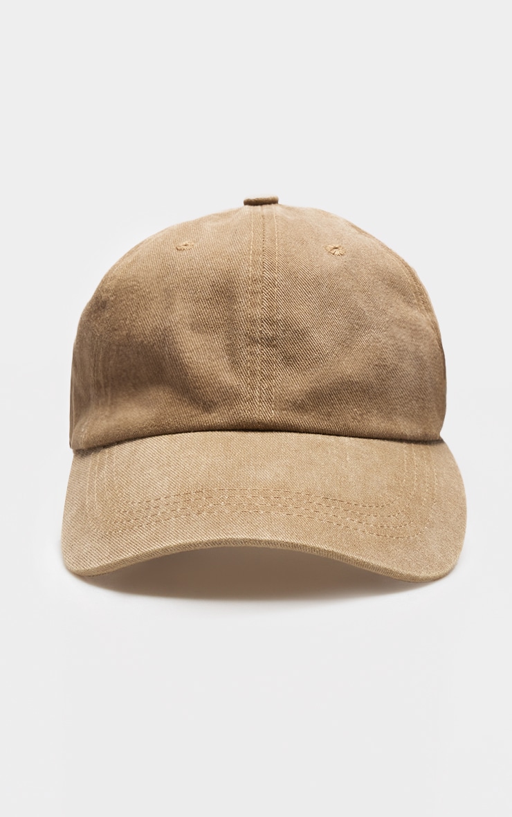 Casquette en jean taupe délavé image 2