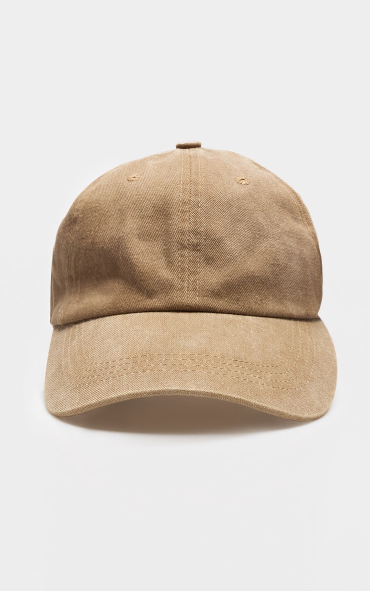 Taupe Washed Denim Cap image 2