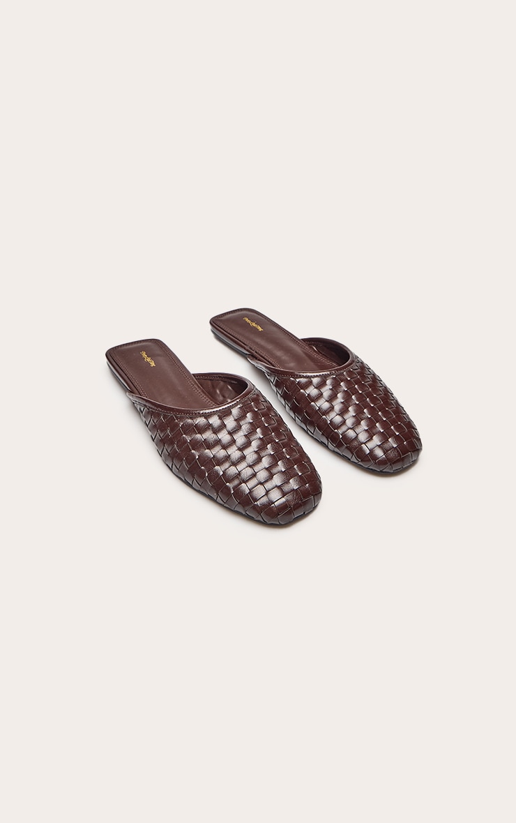 Chocolate Hand Woven Ballet Flat Mule image 3