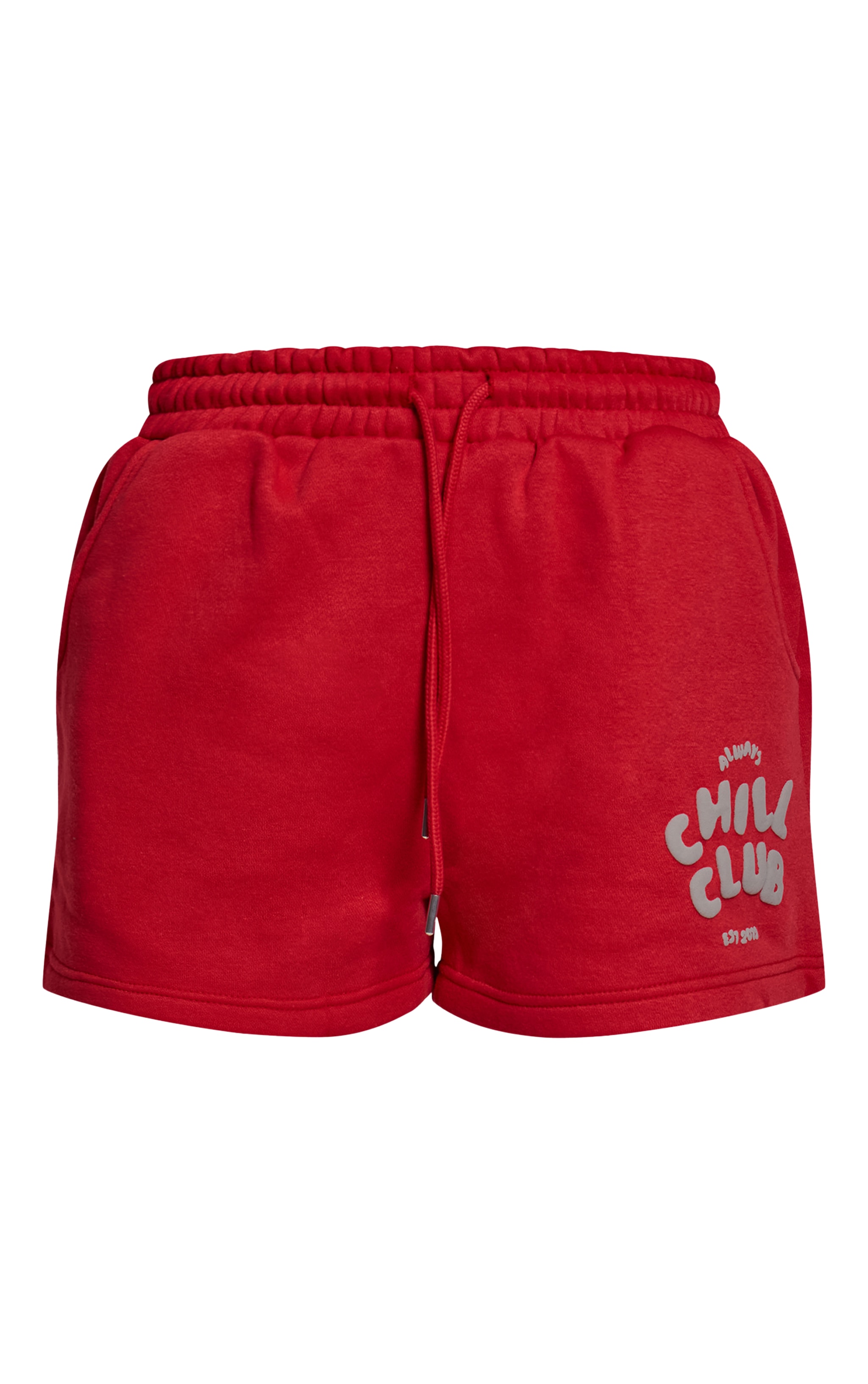 Ruby Red Chill Club Puff Print Drawstring Sweat Shorts image 6
