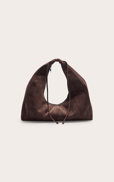 Sac à main ample en suédine chocolat