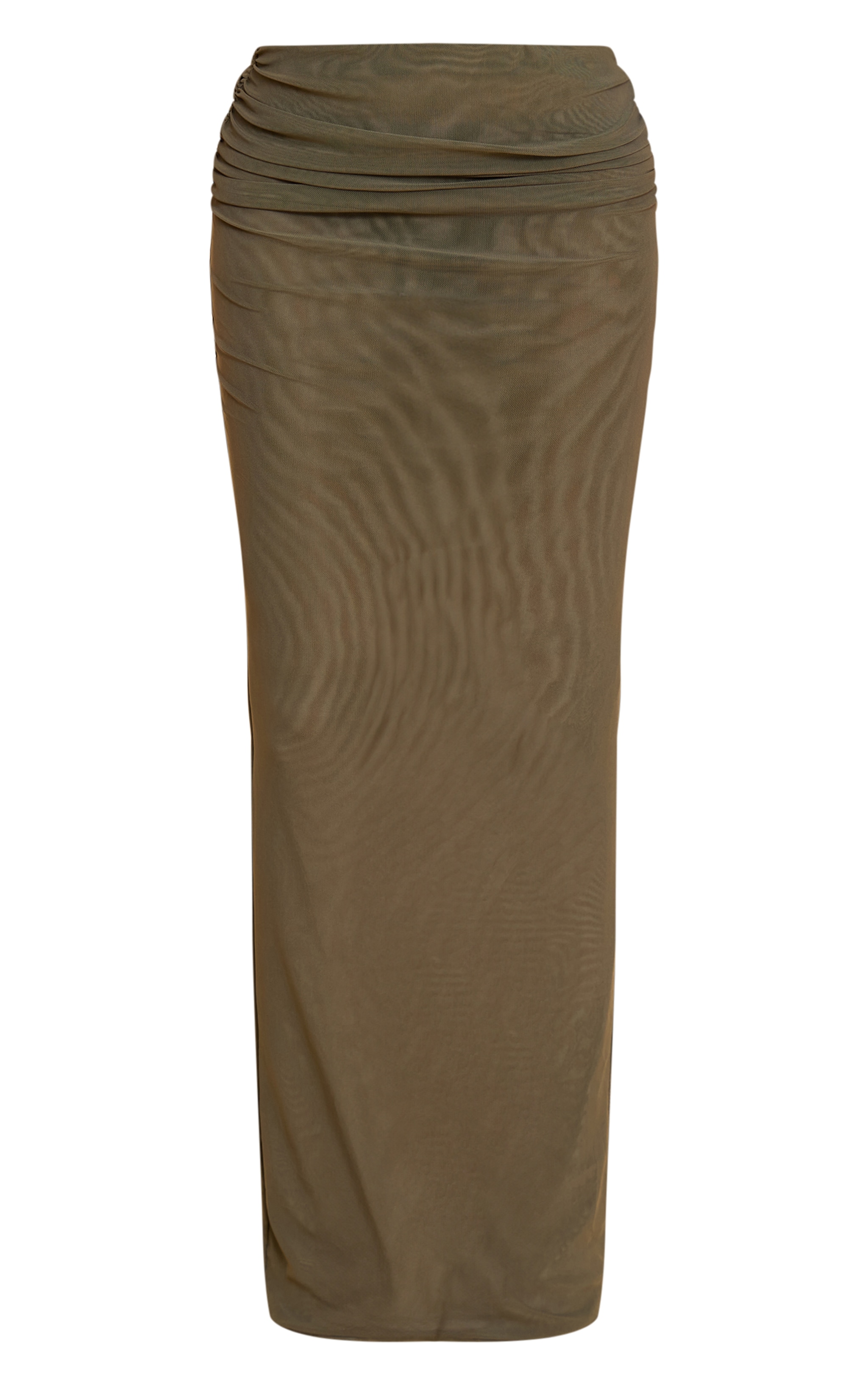 Khaki Chiffon Mesh Maxi Skirt image 5