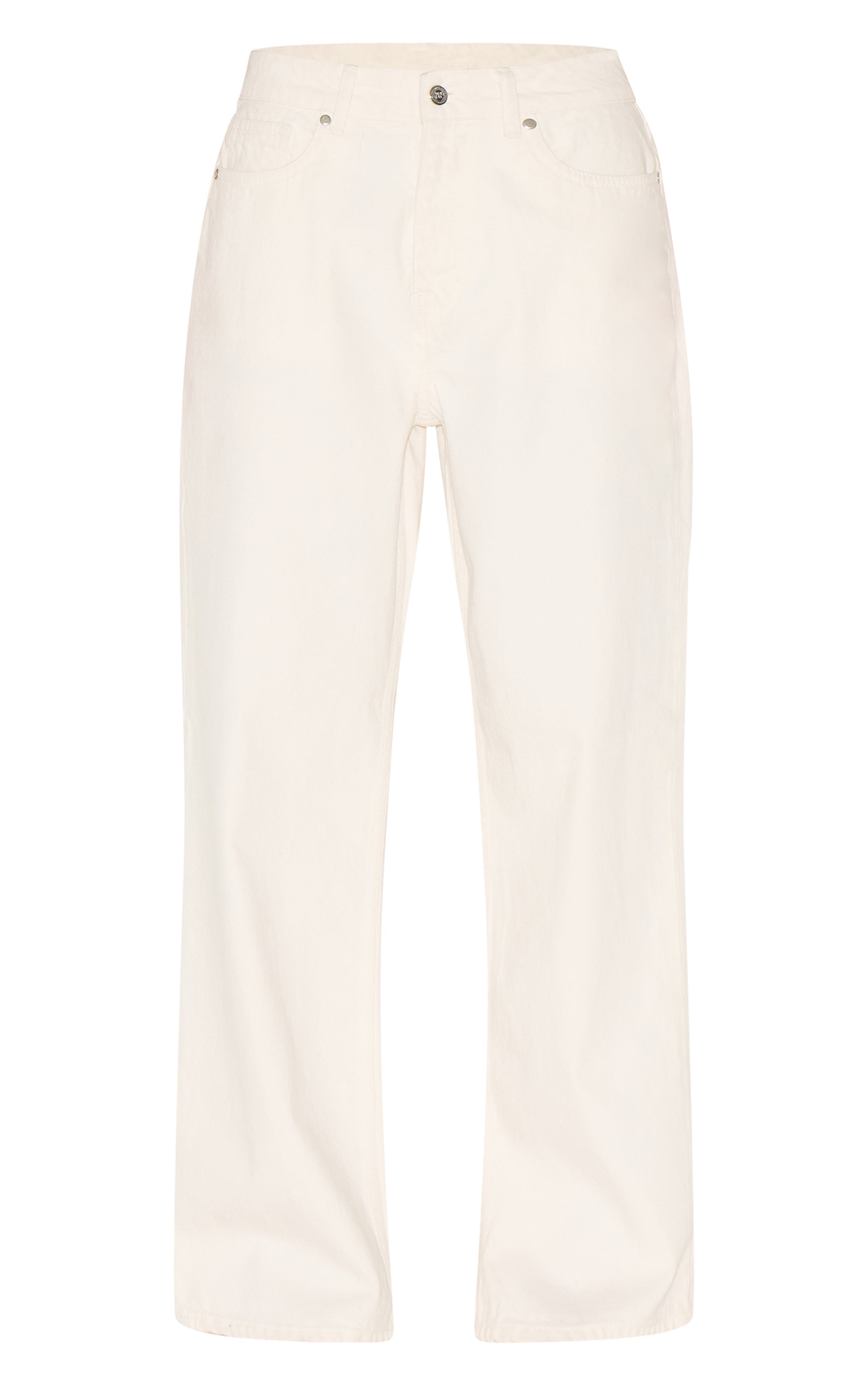 White Mid Rise Wide Leg Jeans image 5